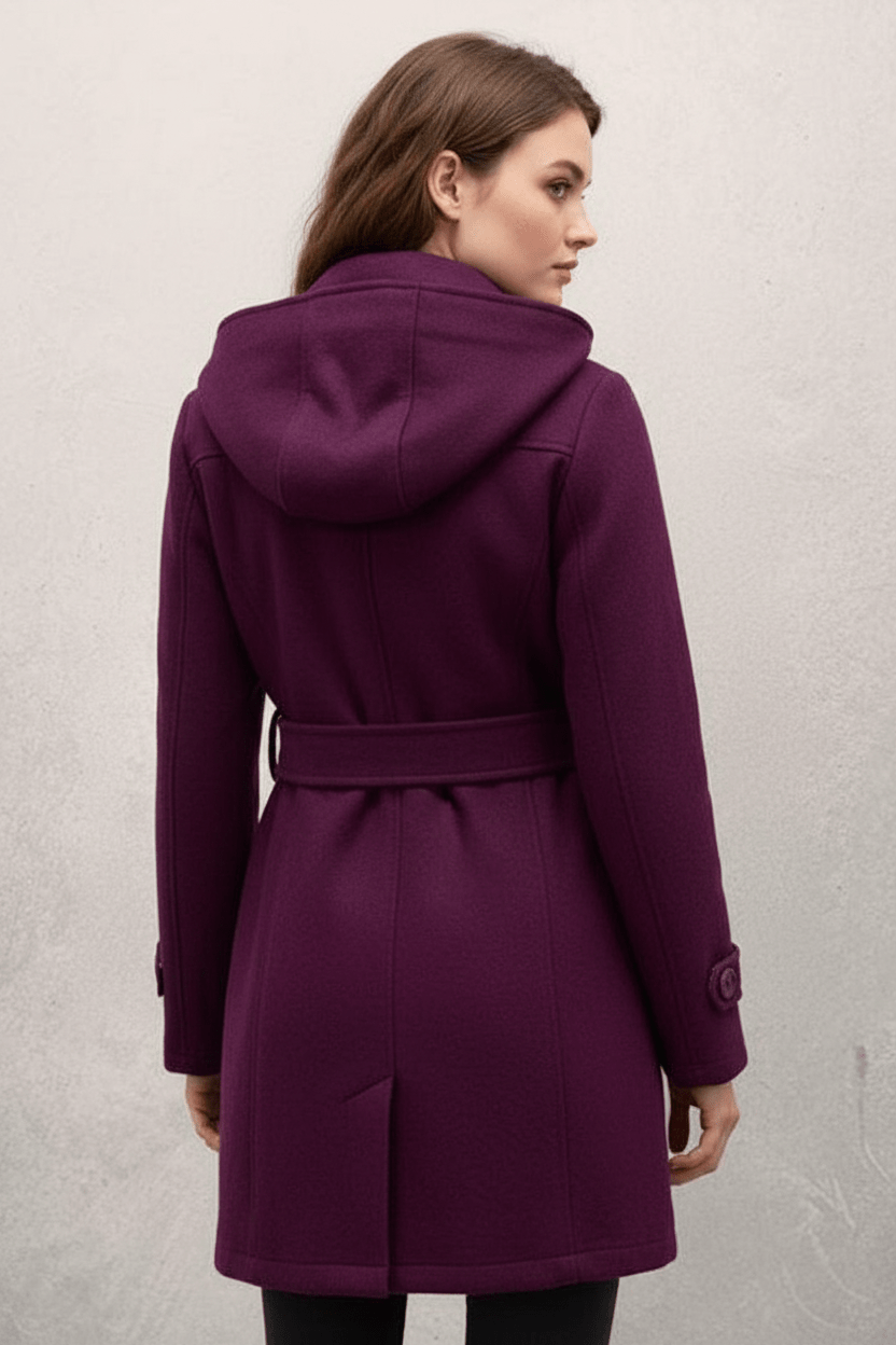 Women’s Double-Breasted Hooded Coat – Belted Everyday Outer Layer