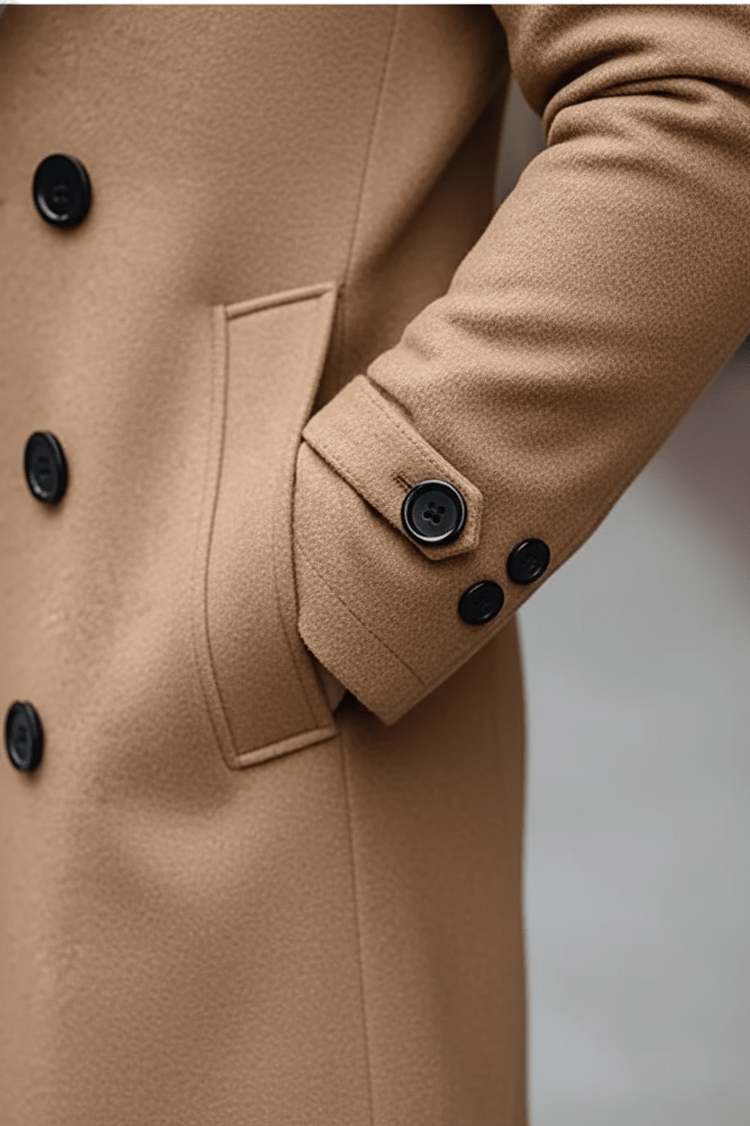 Men’s Double-Breasted Trench Coat – Tailored Classic Outer Layer