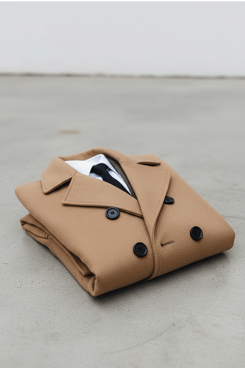 Men’s Double-Breasted Trench Coat – Tailored Classic Outer Layer