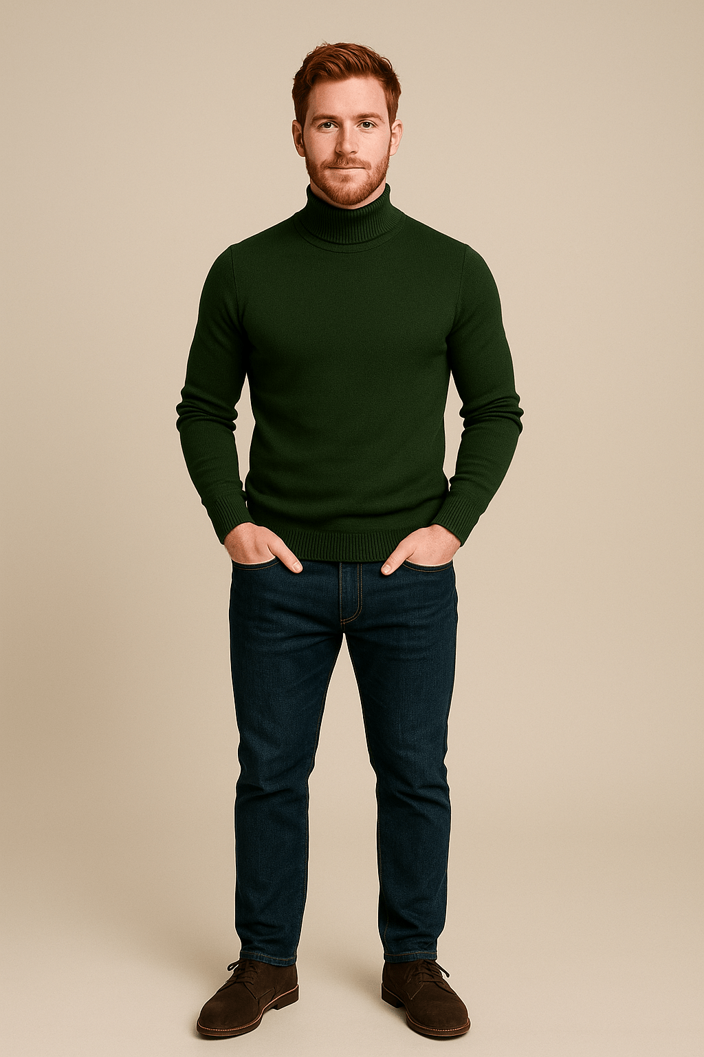 Men’s Slim Fit Turtleneck Sweater – Classic Knit Layering Piece