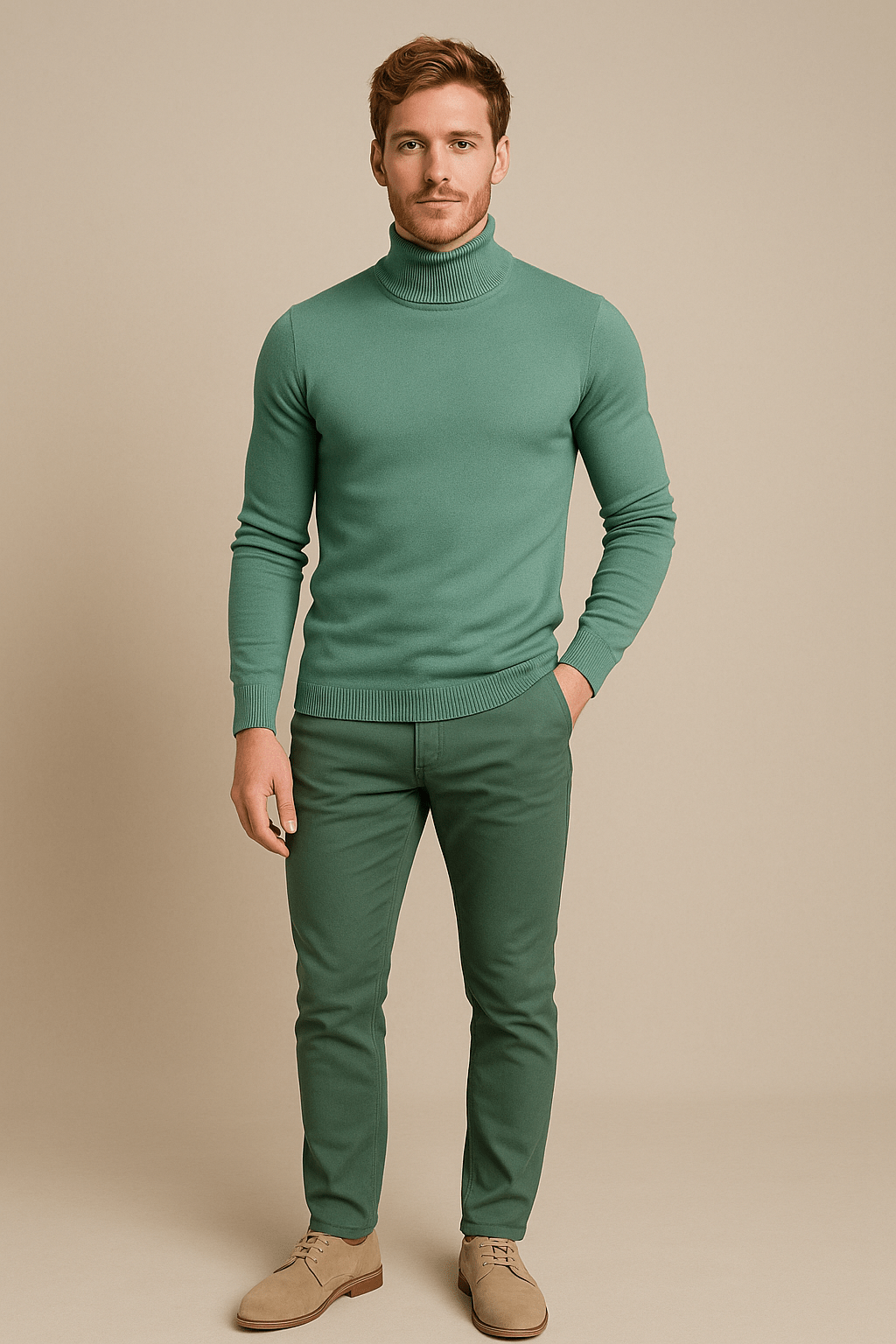 Men’s Slim Fit Turtleneck Sweater – Classic Knit Layering Piece