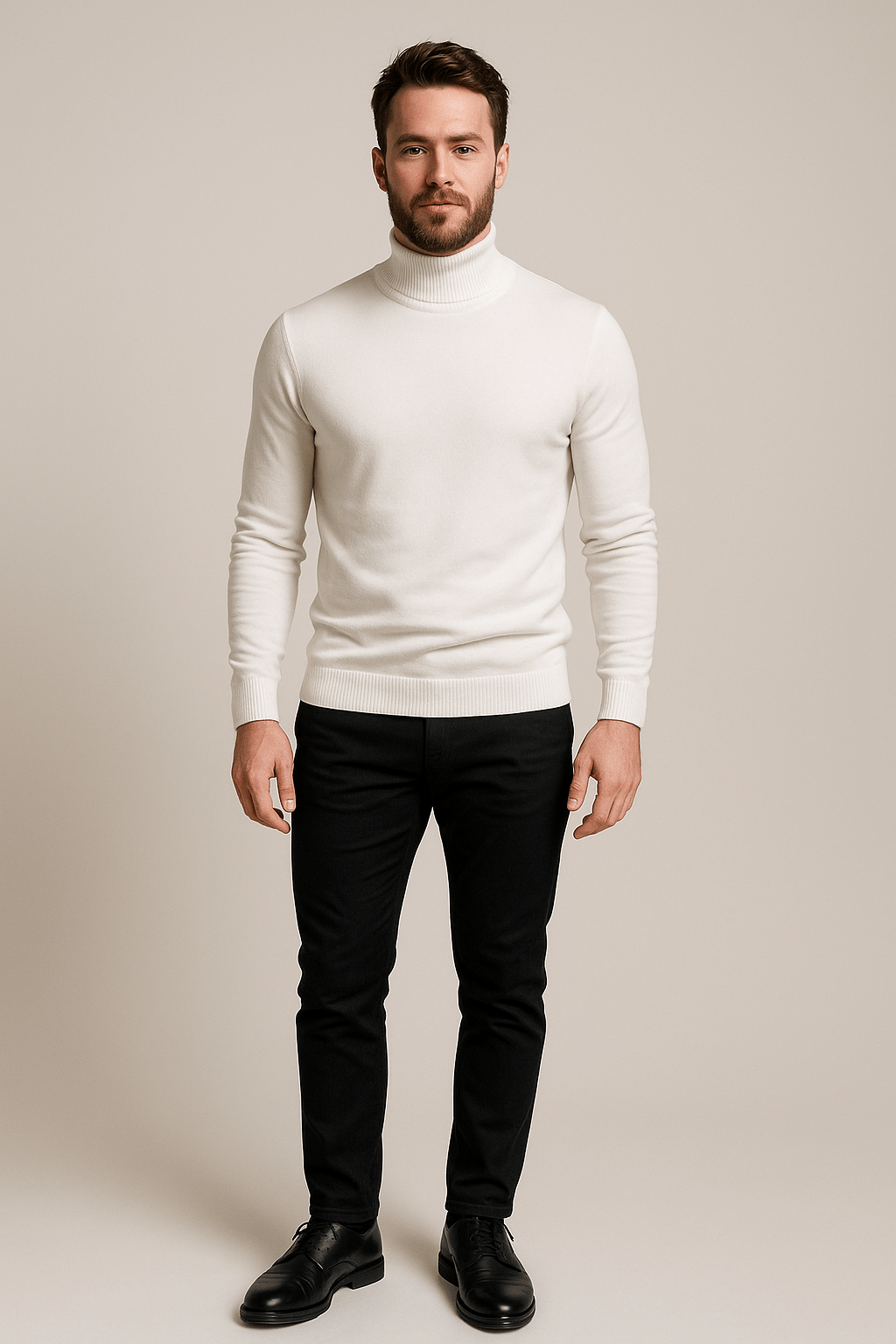 Men’s Slim Fit Turtleneck Sweater – Classic Knit Layering Piece