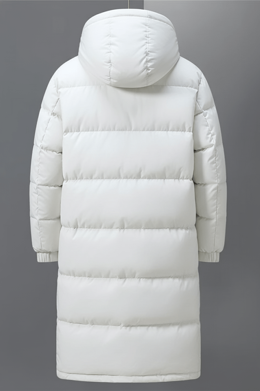 Men’s Insulated Hooded Trench Coat – Full-Length Winter Outer Layer
