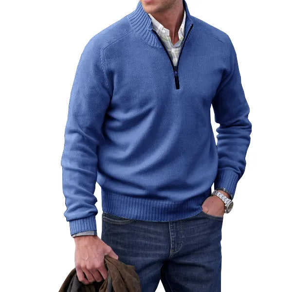Men’s Half-Zip Knit Sweater – Soft Textured Everyday Layer