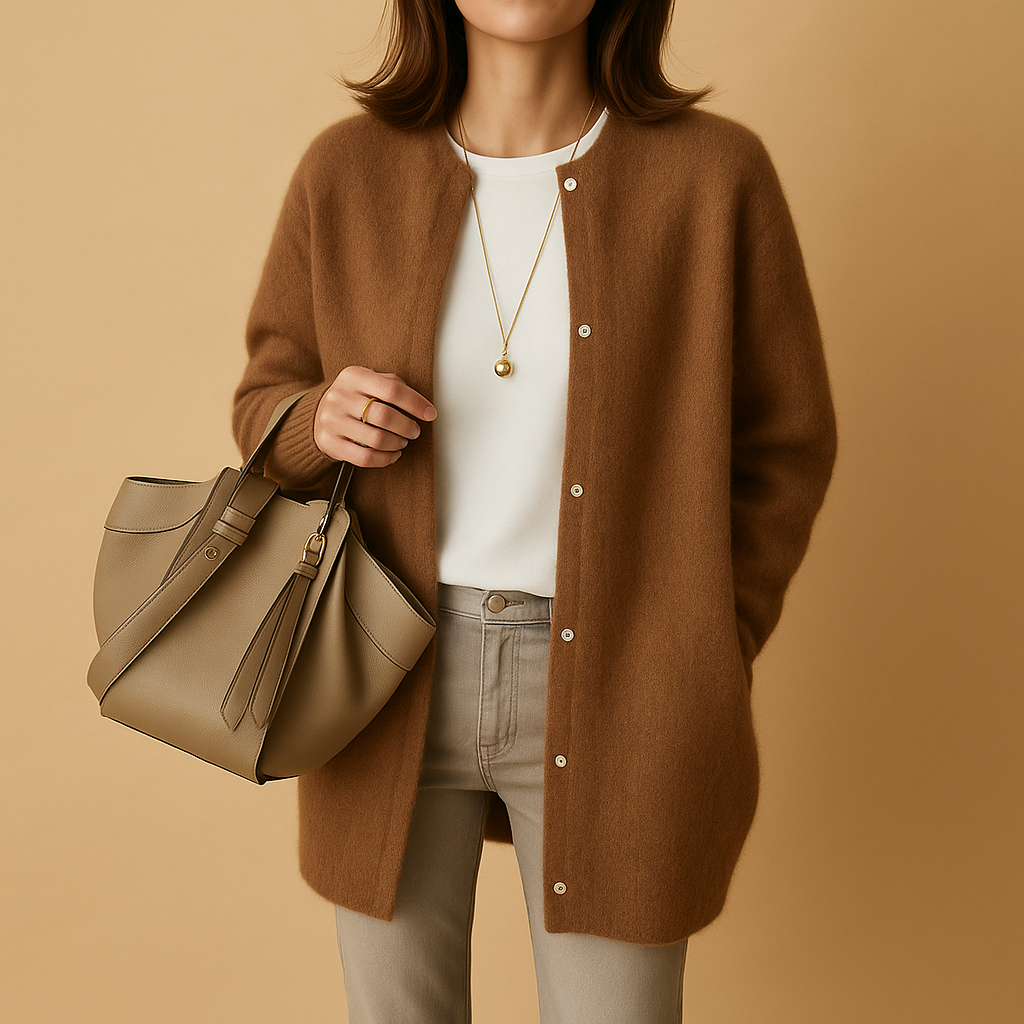 Women’s Buttoned Knit Cardigan – Lightweight Everyday Layer