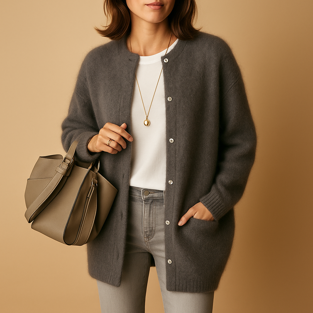 Women’s Buttoned Knit Cardigan – Lightweight Everyday Layer