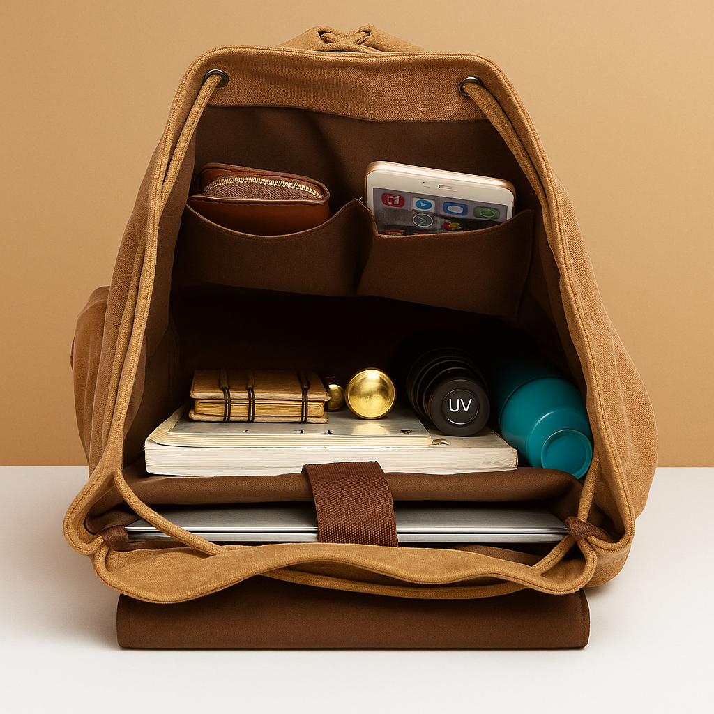 Men’s Canvas Travel Backpack with Laptop Sleeve – Organized Everyday Carry