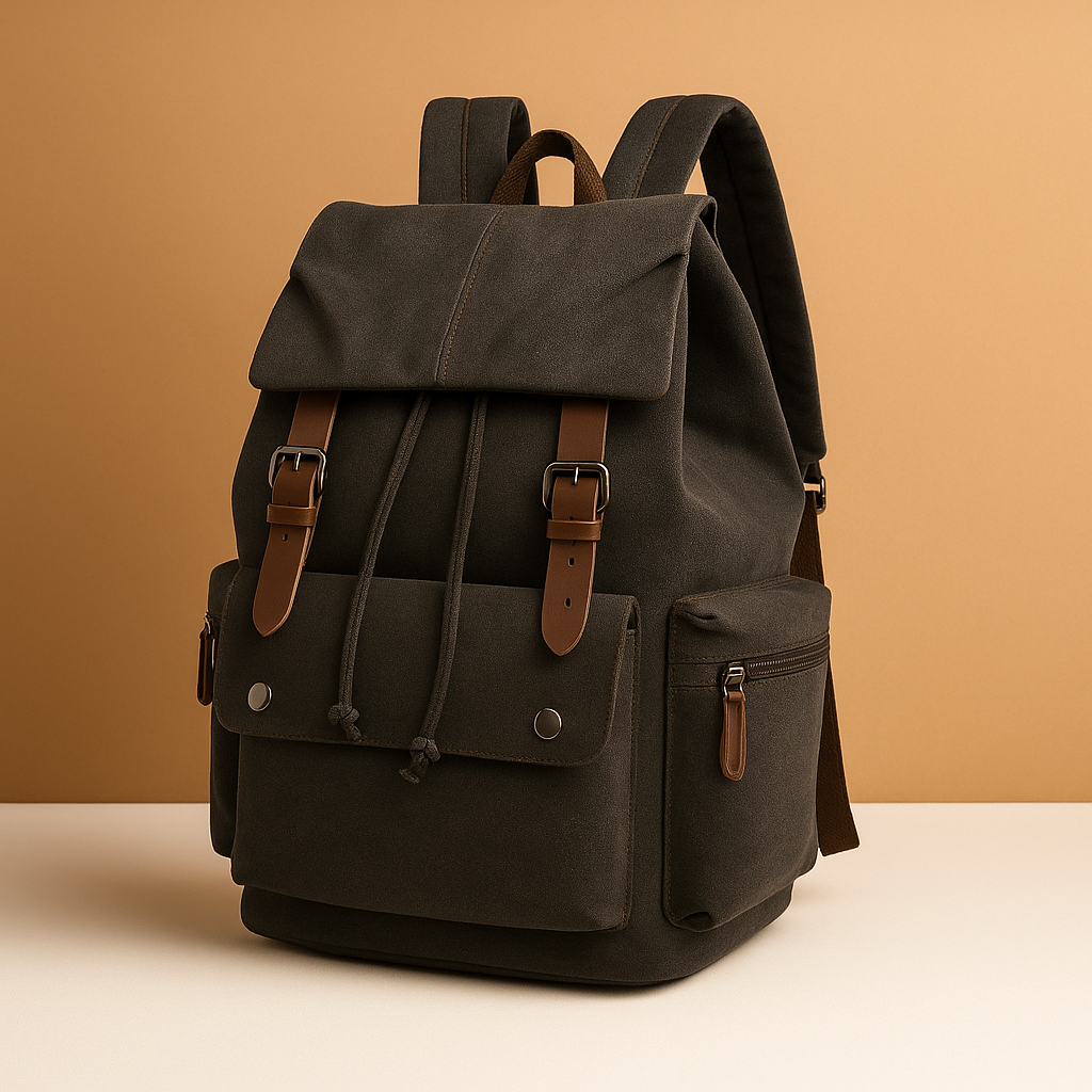 Men’s Canvas Travel Backpack with Laptop Sleeve – Organized Everyday Carry