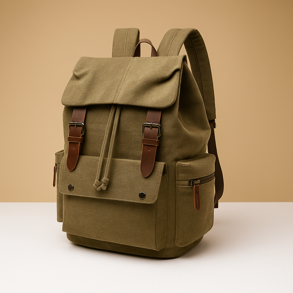 Men’s Canvas Travel Backpack with Laptop Sleeve – Organized Everyday Carry