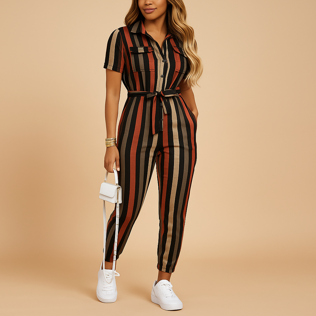 Women’s Button-Front Jumpsuit – Simple Everyday One-Piece