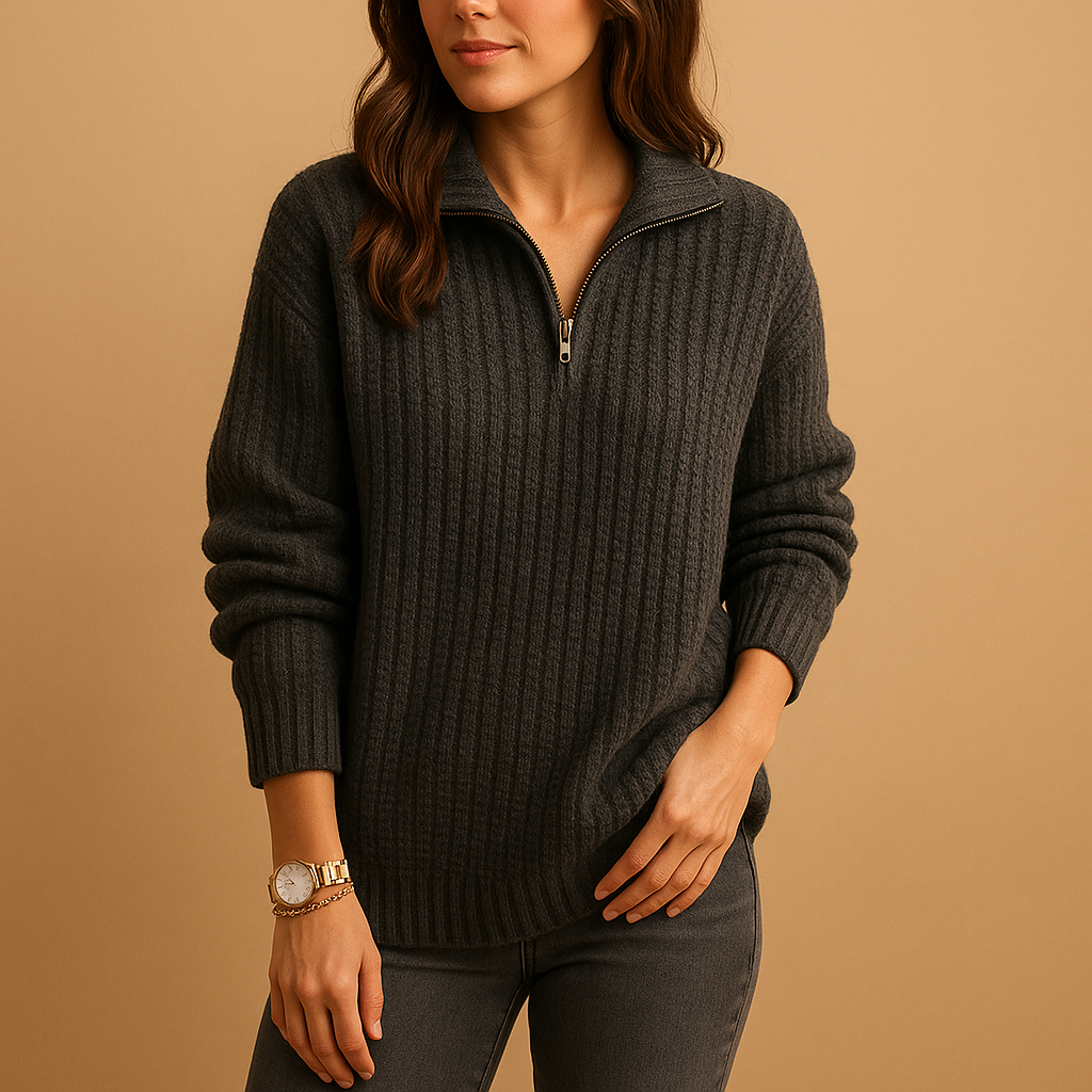 Women’s Half-Zip Pullover Sweater – Versatile Everyday Style