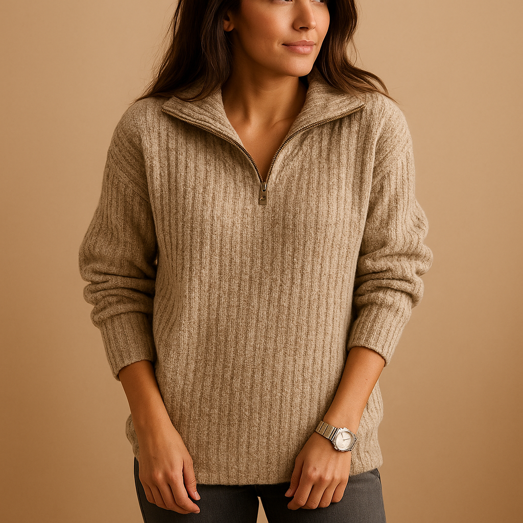 Women’s Half-Zip Pullover Sweater – Versatile Everyday Style