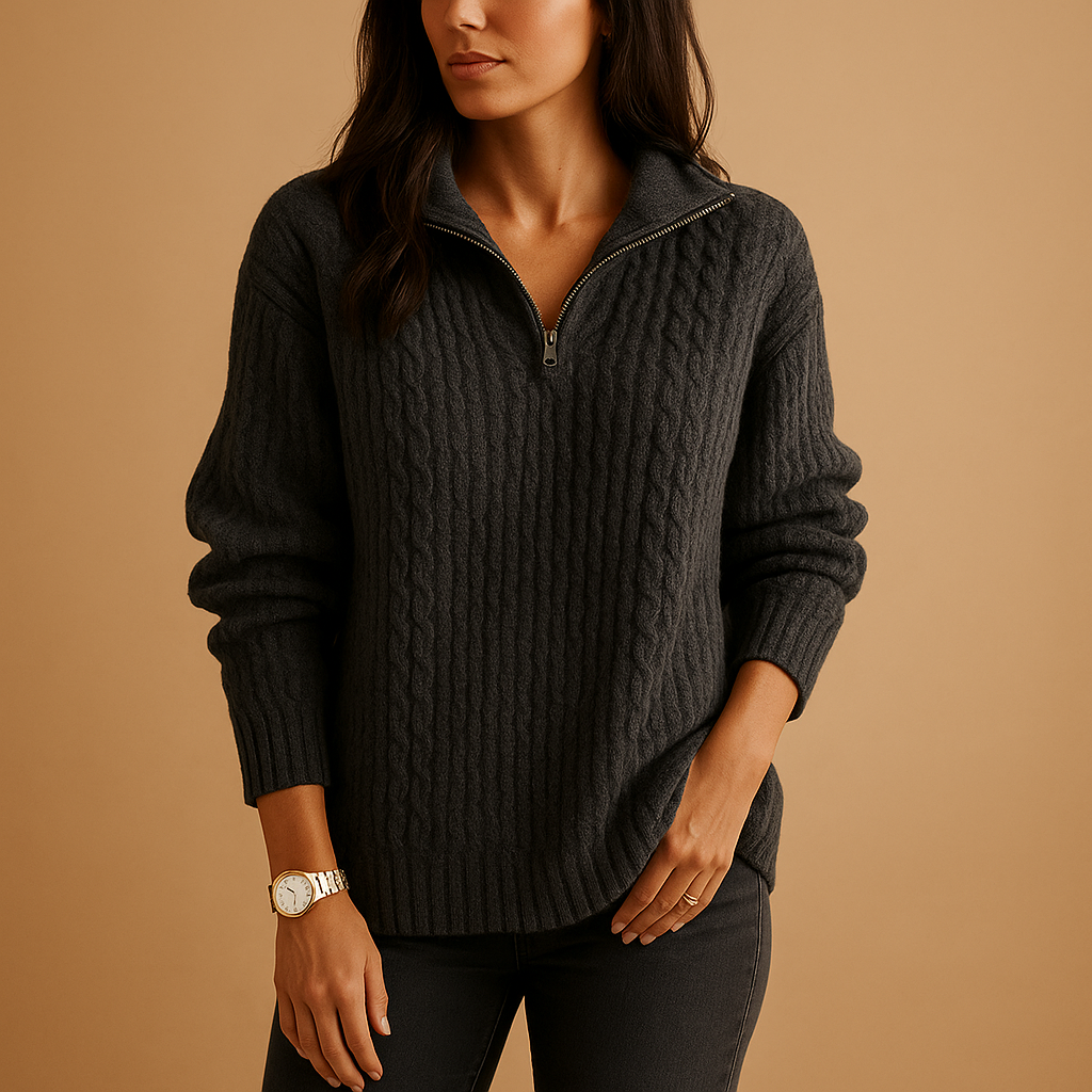 Women’s Half-Zip Jumper – Lightly Tailored Knit Layer