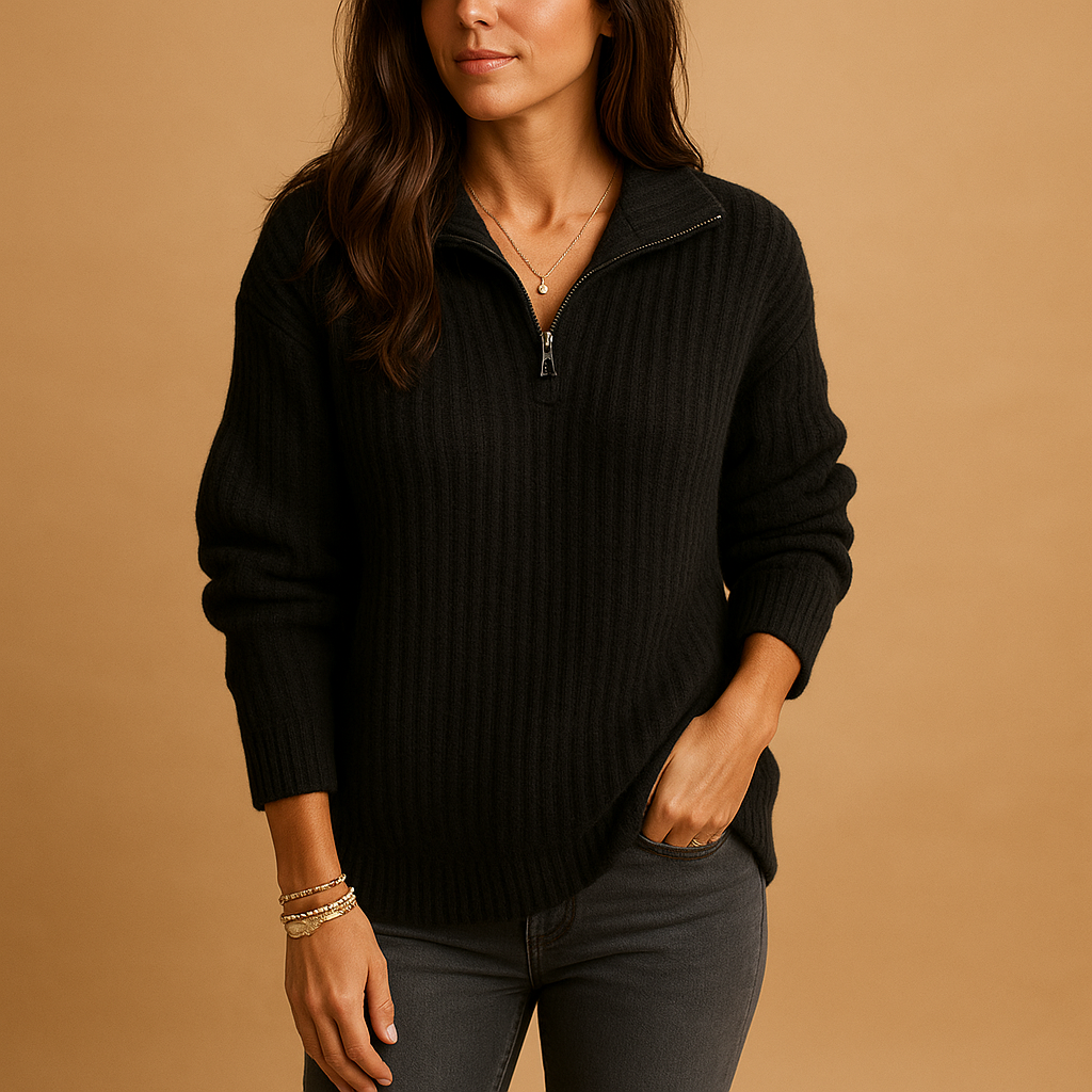 Women’s Half-Zip Jumper – Lightly Tailored Knit Layer