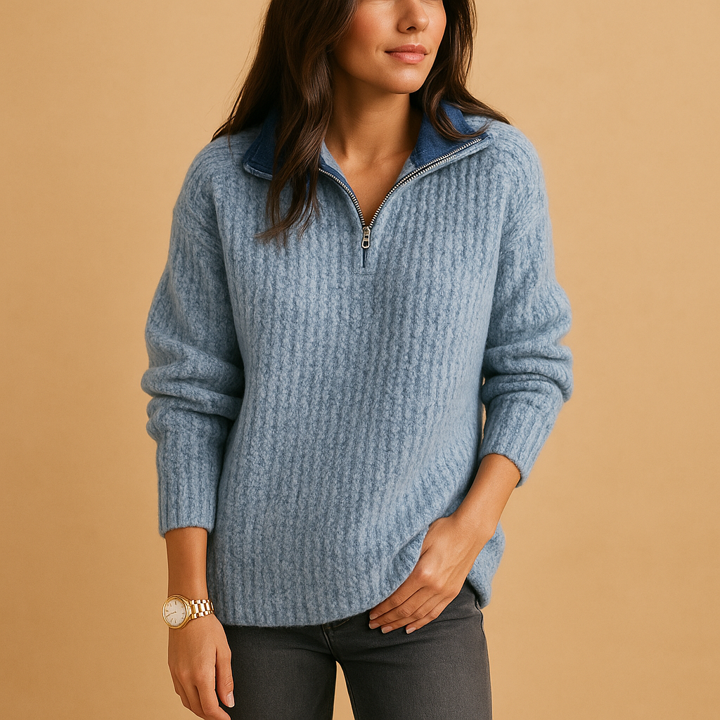 Women’s Half-Zip Jumper – Lightly Tailored Knit Layer