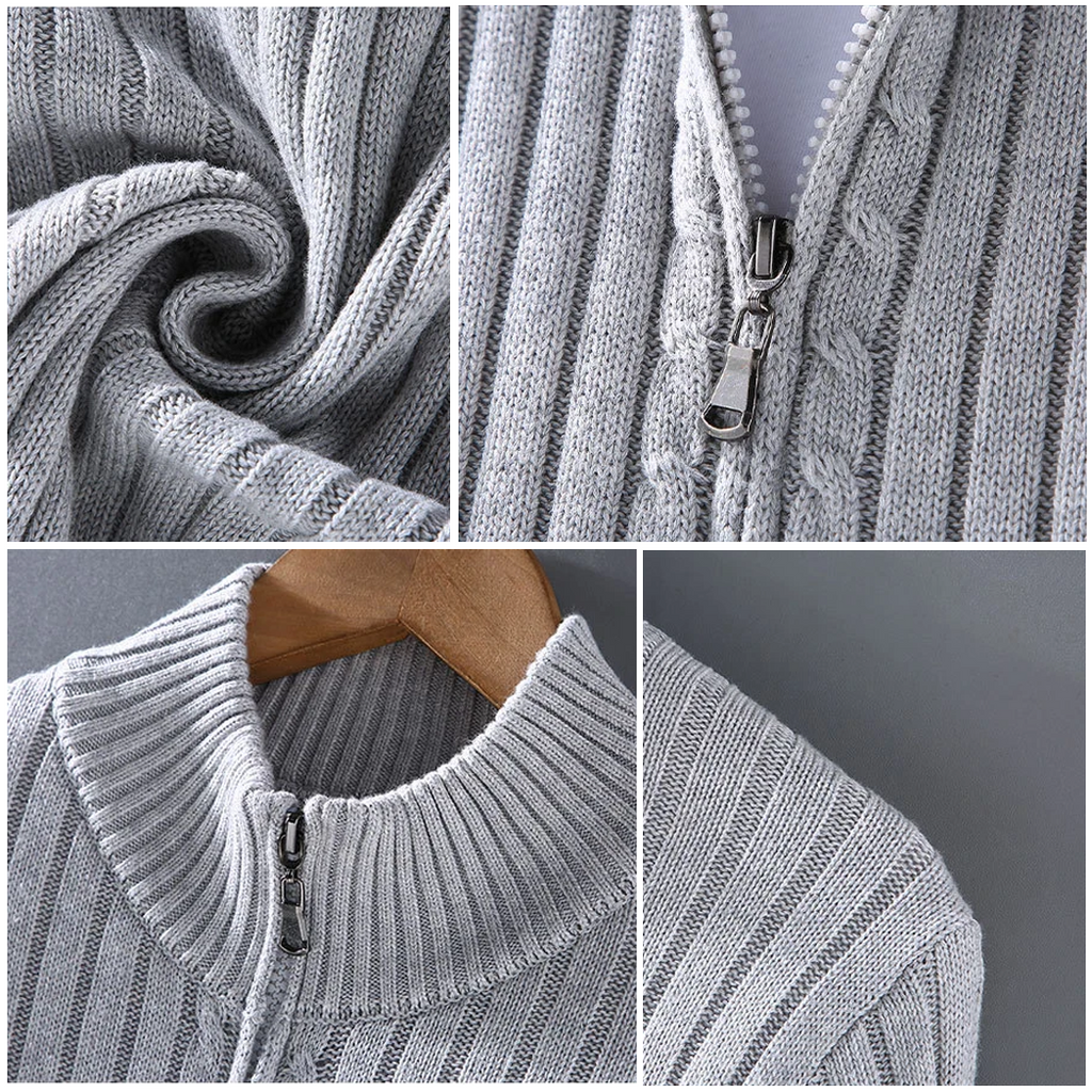 Men’s Zip Cardigan – Modern Knit Layer with Clean, Refined Style
