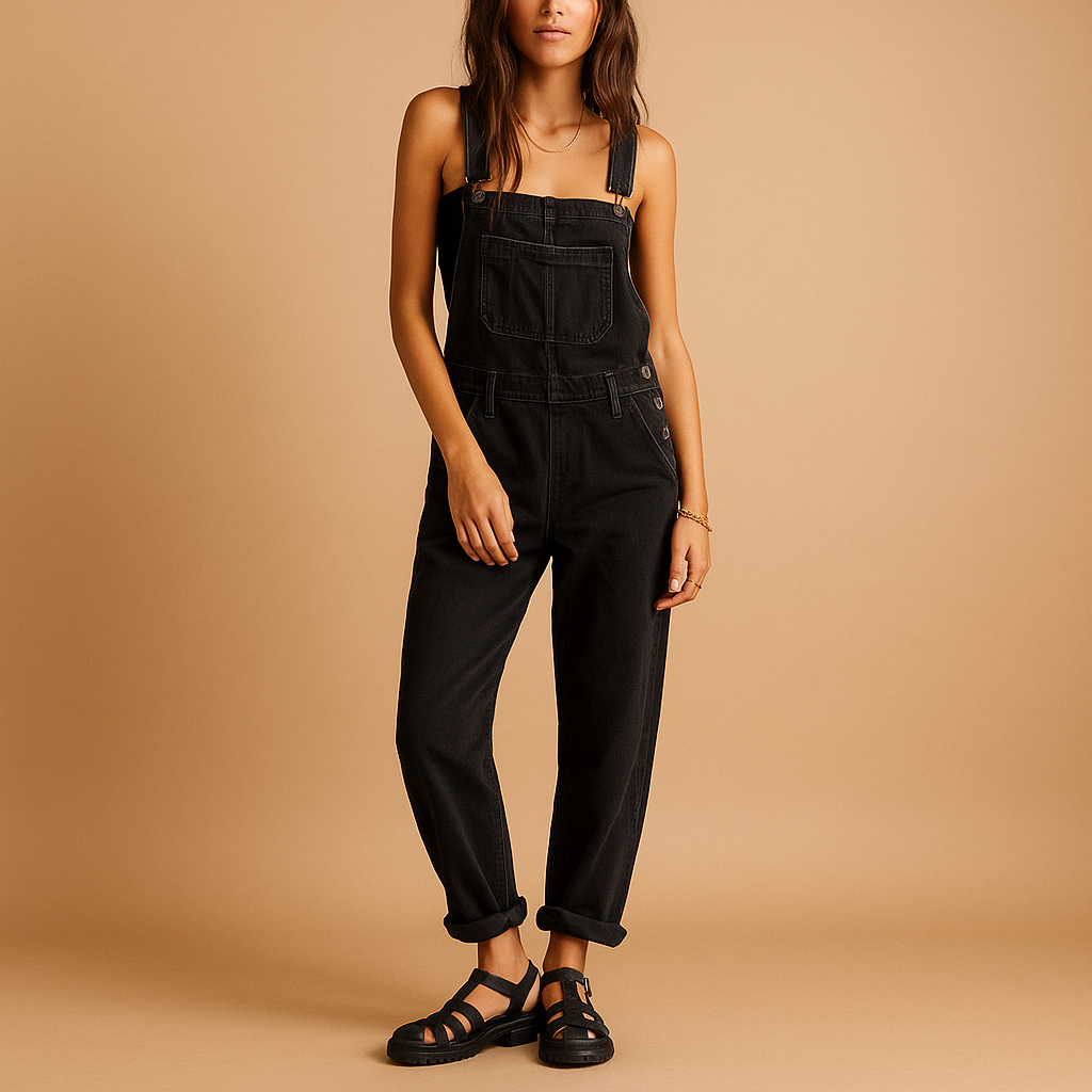 Women’s Denim Dungaree with Adjustable Straps – Relaxed & Versatile Everyday Wear