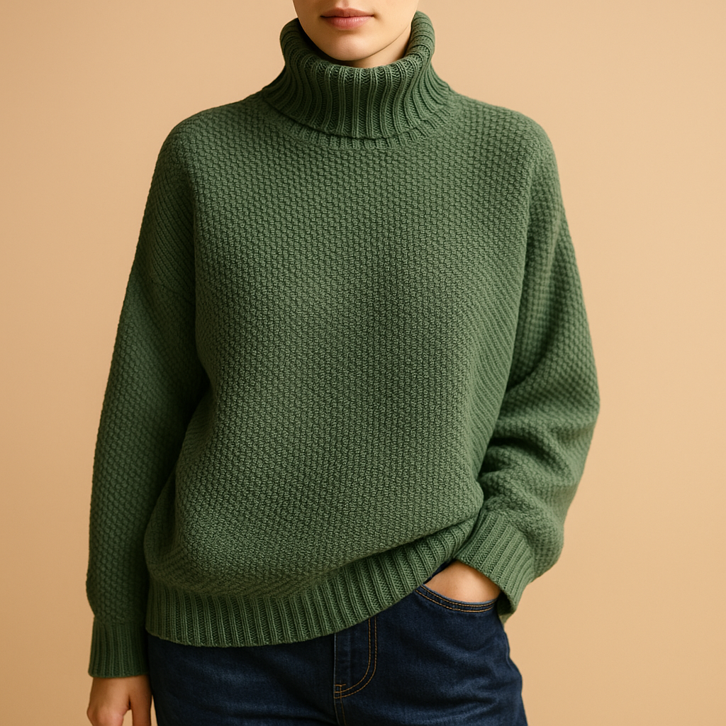 Women’s Knitted Turtleneck Sweater – Comfortable Everyday Winter Style