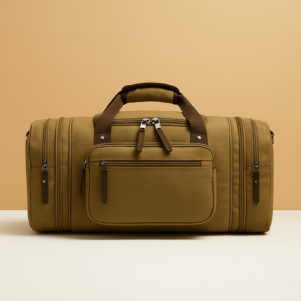 Men’s Expandable Cotton Duffle Bag with Compartments – Flexible Travel Carry