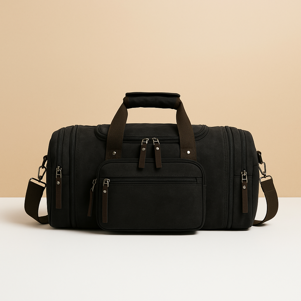 Men’s Expandable Cotton Duffle Bag with Compartments – Flexible Travel Carry