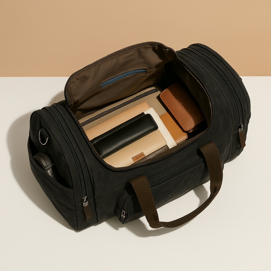 Men’s Expandable Cotton Duffle Bag with Compartments – Flexible Travel Carry
