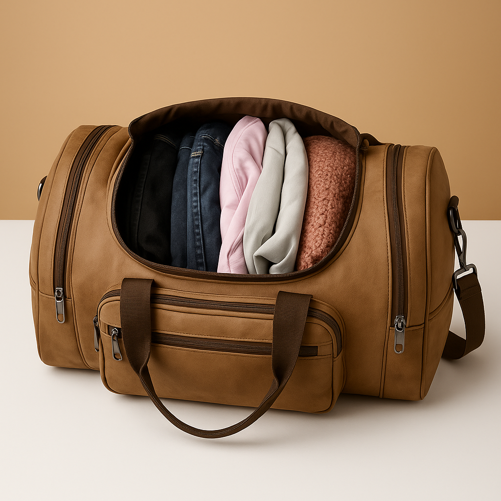 Men’s Expandable Cotton Duffle Bag with Compartments – Flexible Travel Carry