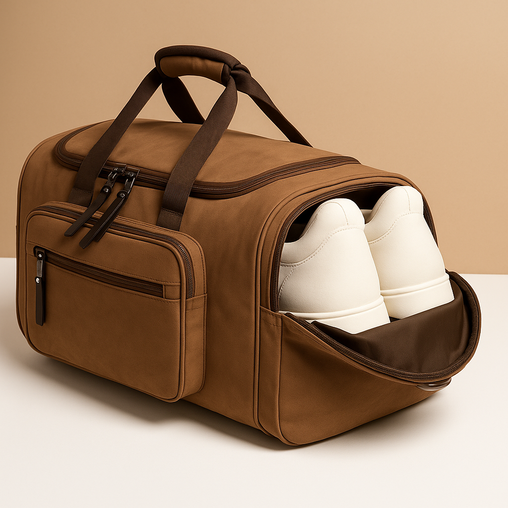 Men’s Expandable Cotton Duffle Bag with Compartments – Flexible Travel Carry