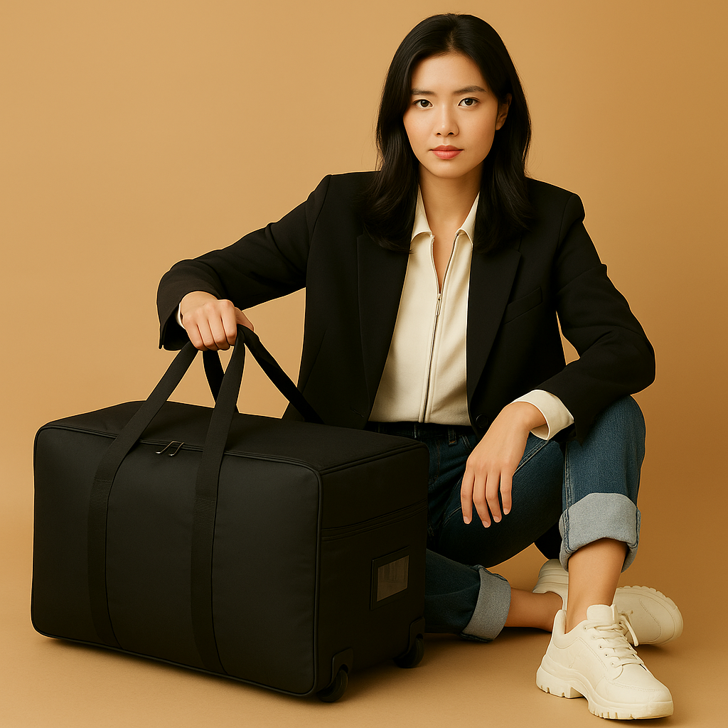 Women’s Expandable Travel Duffel Bag with Wheels – Large Capacity Rolling Carry