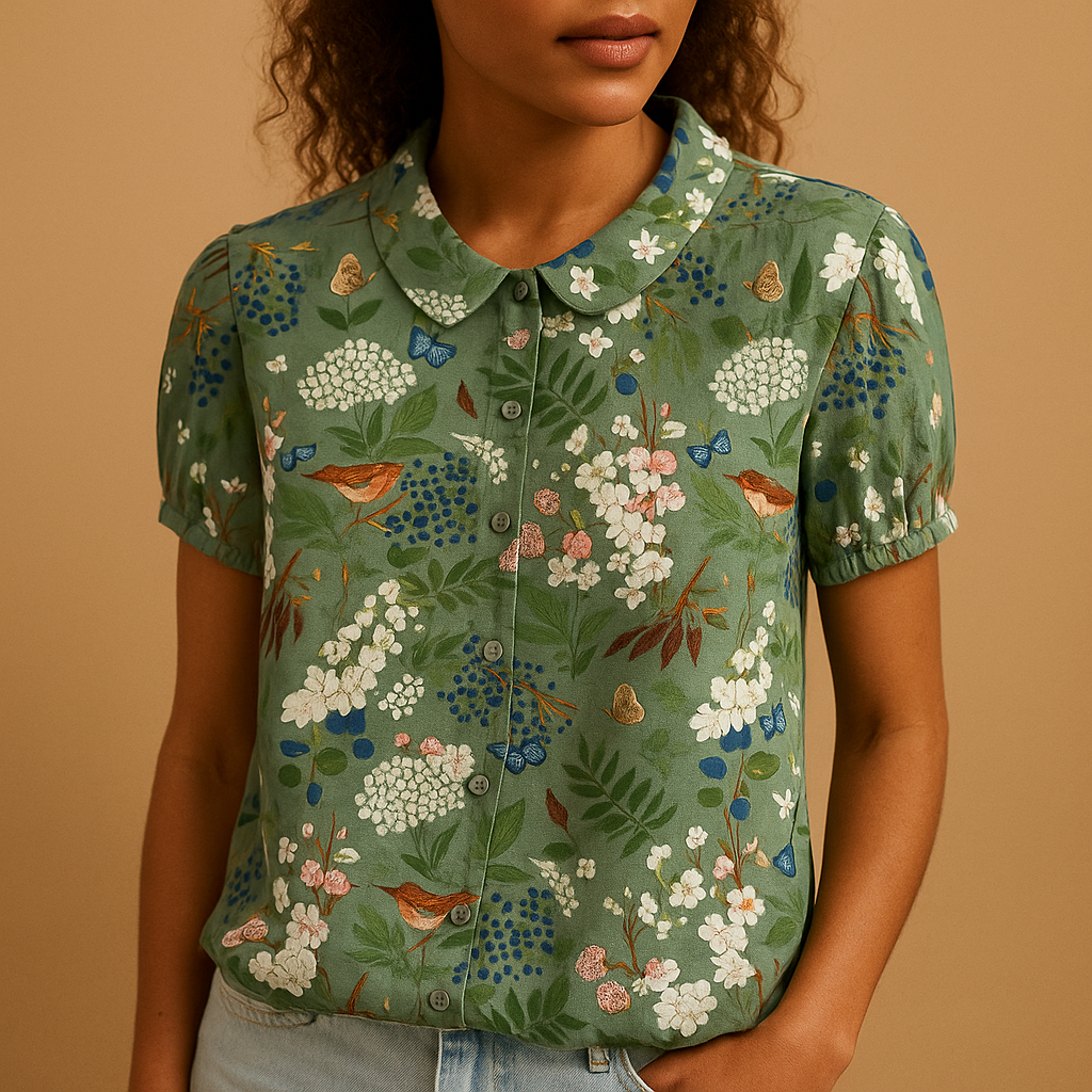 Women’s Floral Print Loose Blouse – Lightweight & Comfortable for Everyday Wear
