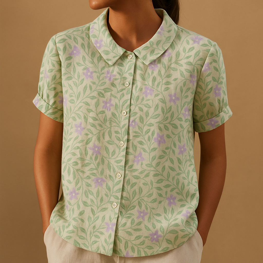Women’s Floral Print Loose Blouse – Lightweight & Comfortable for Everyday Wear