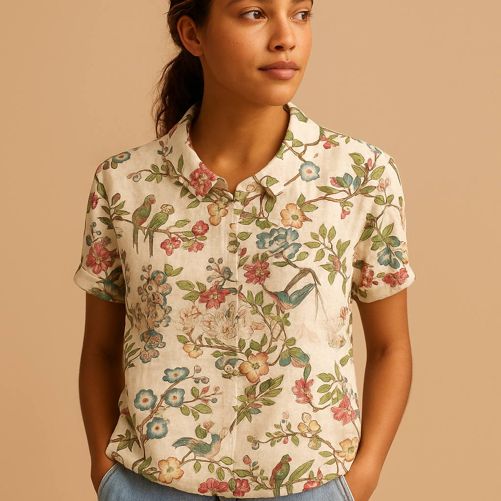 Women’s Floral Print Loose Blouse – Lightweight & Comfortable for Everyday Wear