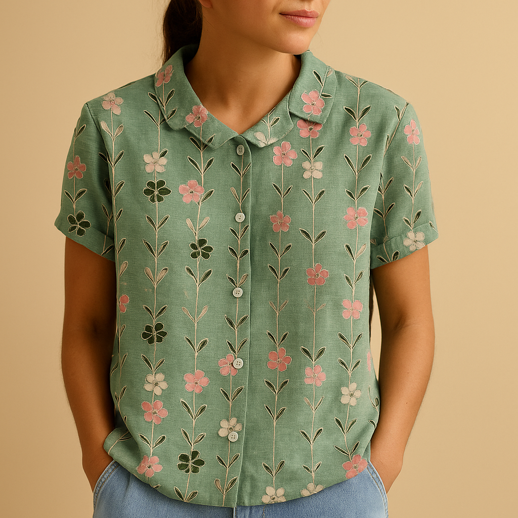 Women’s Floral Print Loose Blouse – Lightweight & Comfortable for Everyday Wear