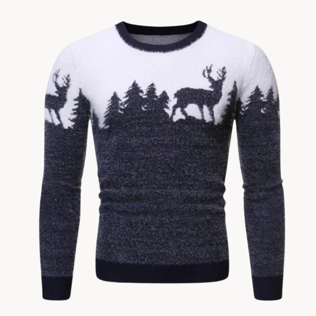 Men’s Festive Knit Sweater – Seasonal Pattern Winter Layer