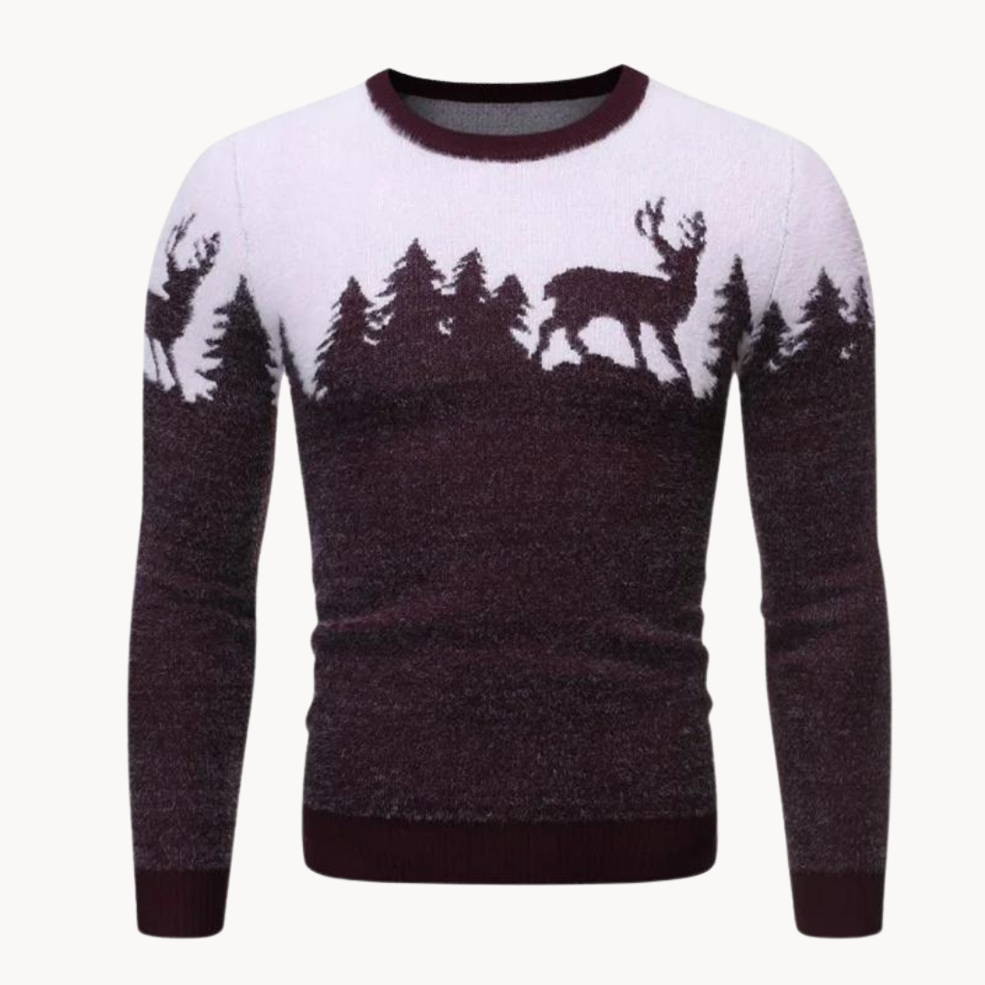 Men’s Festive Knit Sweater – Seasonal Pattern Winter Layer