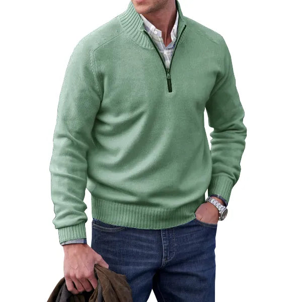 Men’s Half-Zip Knit Sweater – Soft Textured Everyday Layer