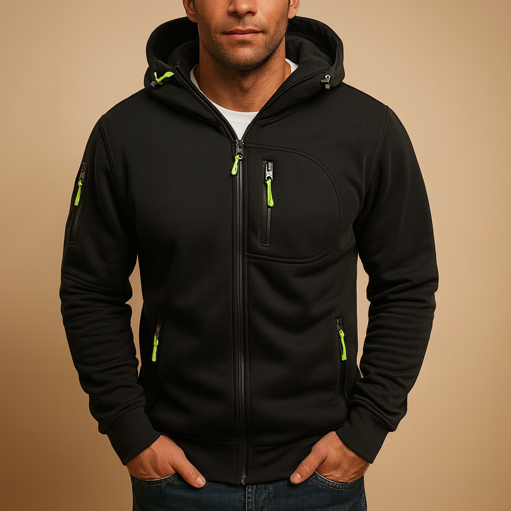 Men’s Zip Hoodie – Adjustable Hood Everyday Layer
