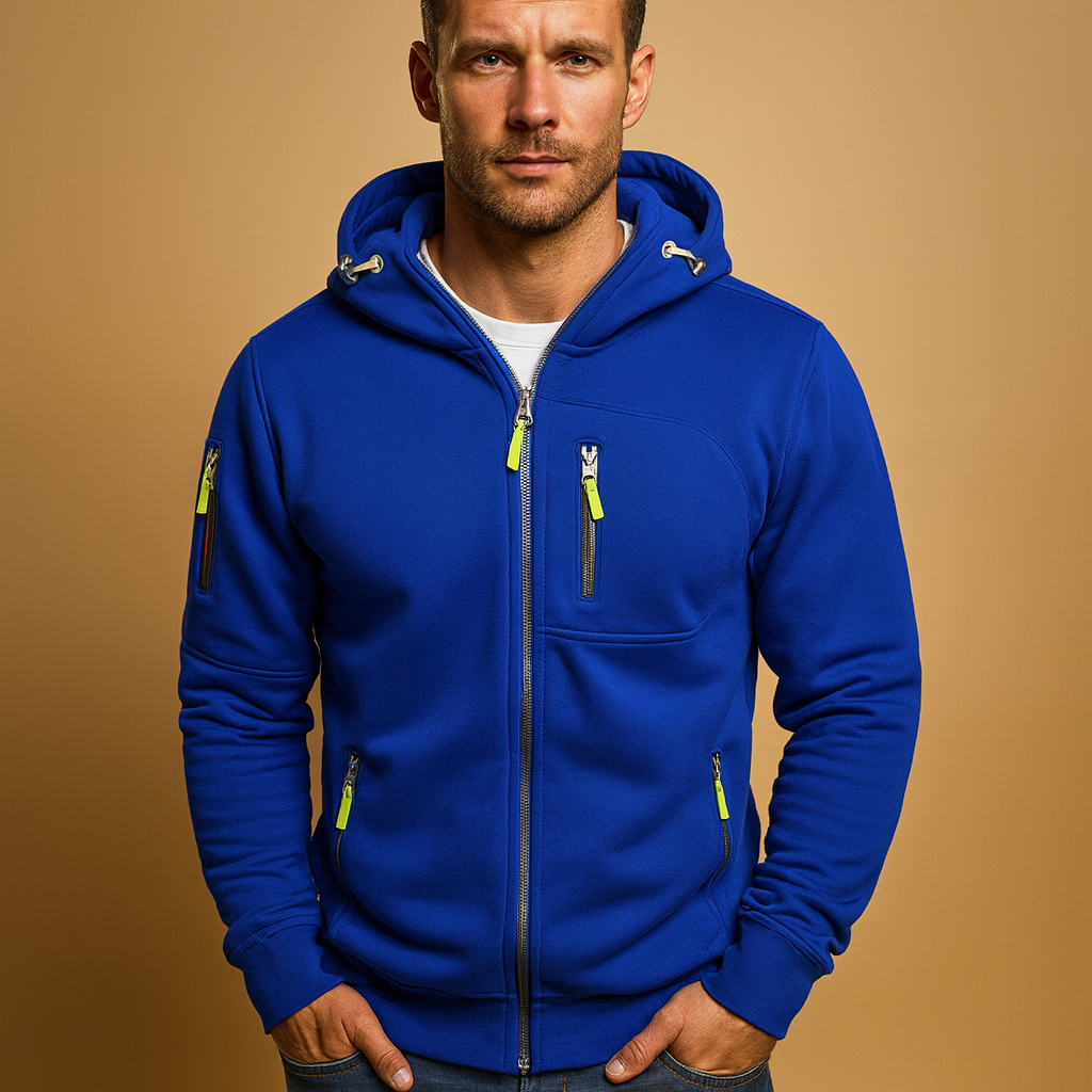 Men’s Zip Hoodie – Adjustable Hood Everyday Layer