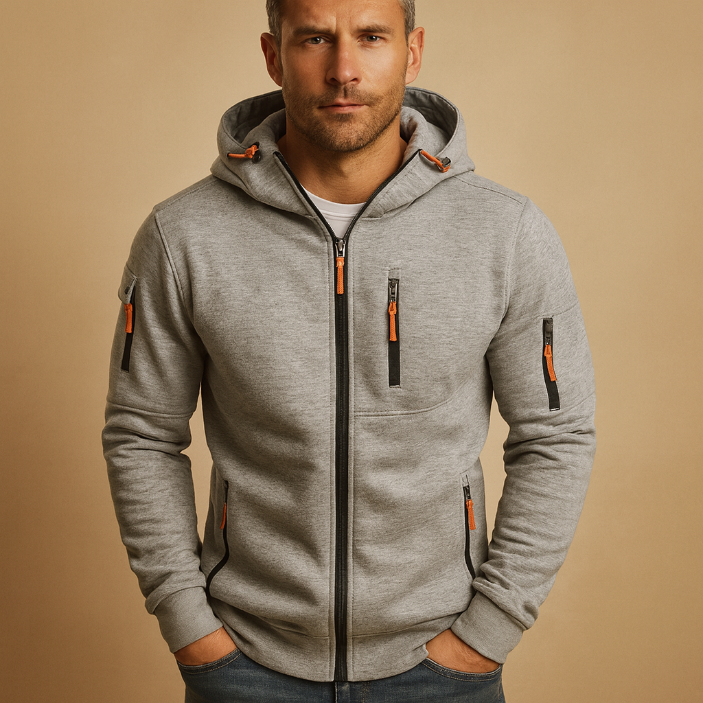 Men’s Zip Hoodie – Adjustable Hood Everyday Layer
