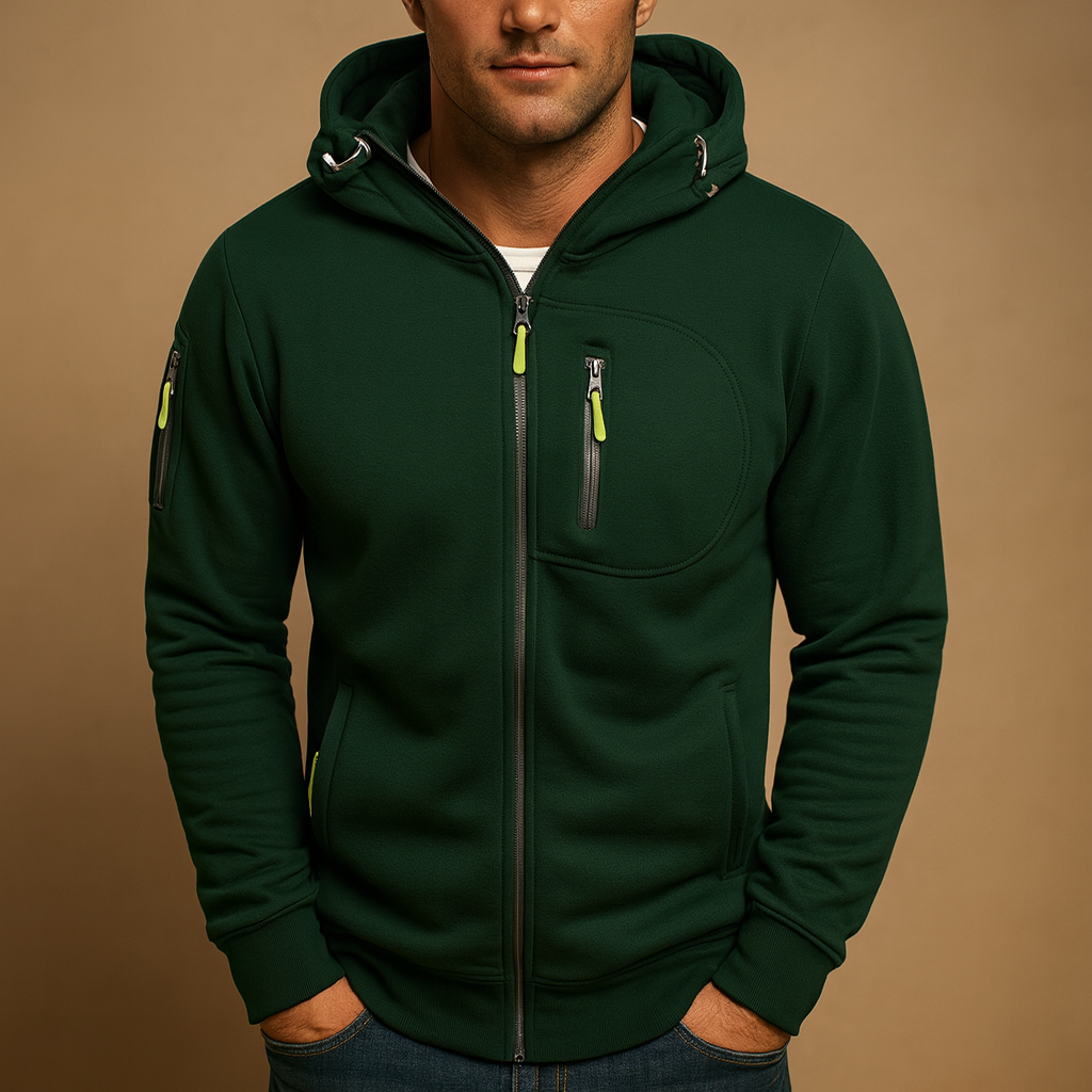 Men’s Zip Hoodie – Adjustable Hood Everyday Layer
