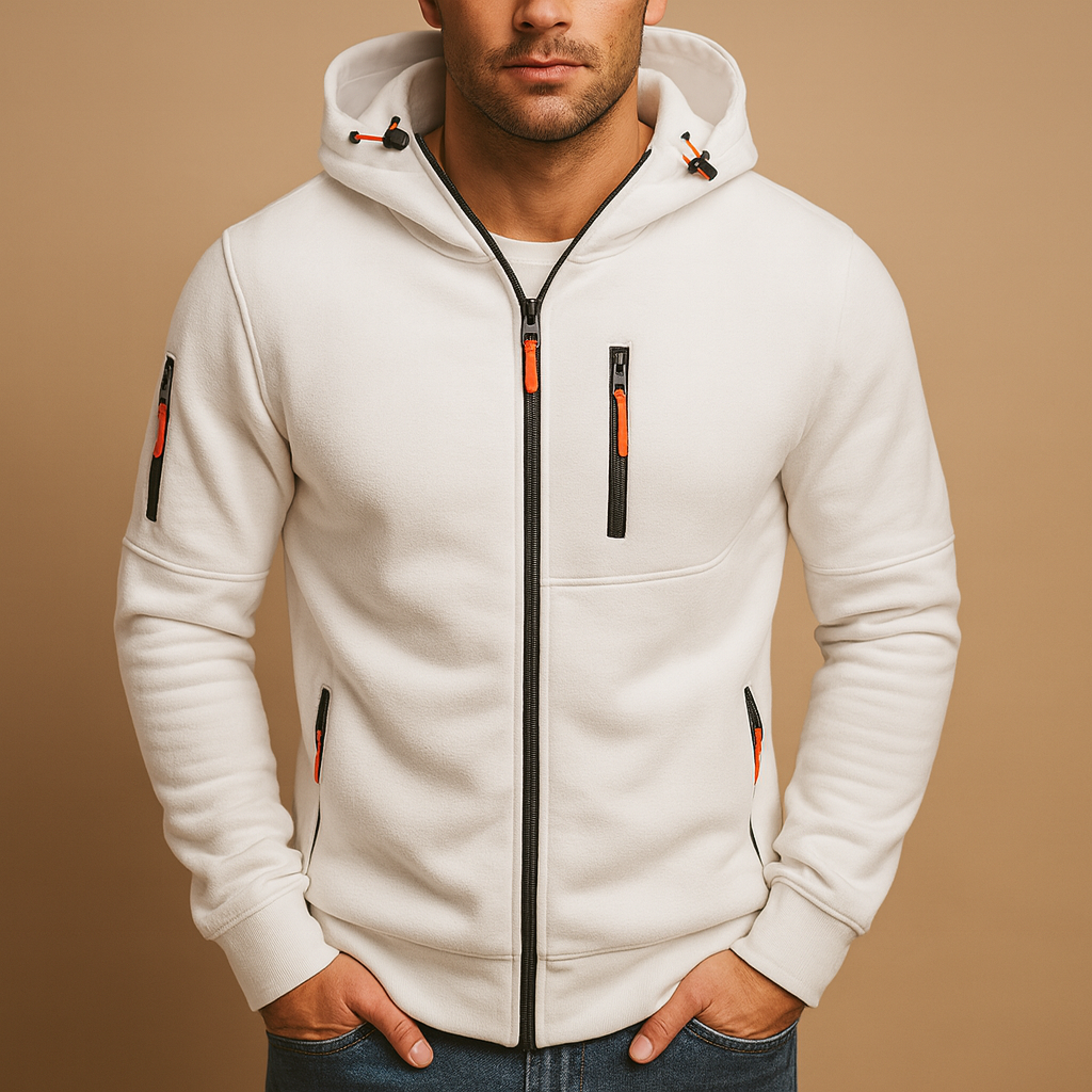 Men’s Zip Hoodie – Adjustable Hood Everyday Layer