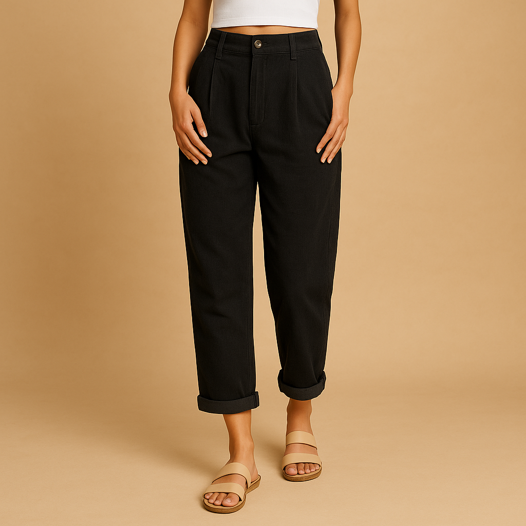 Women’s High-Waist Corduroy Pants – Relaxed Straight-Leg Fit