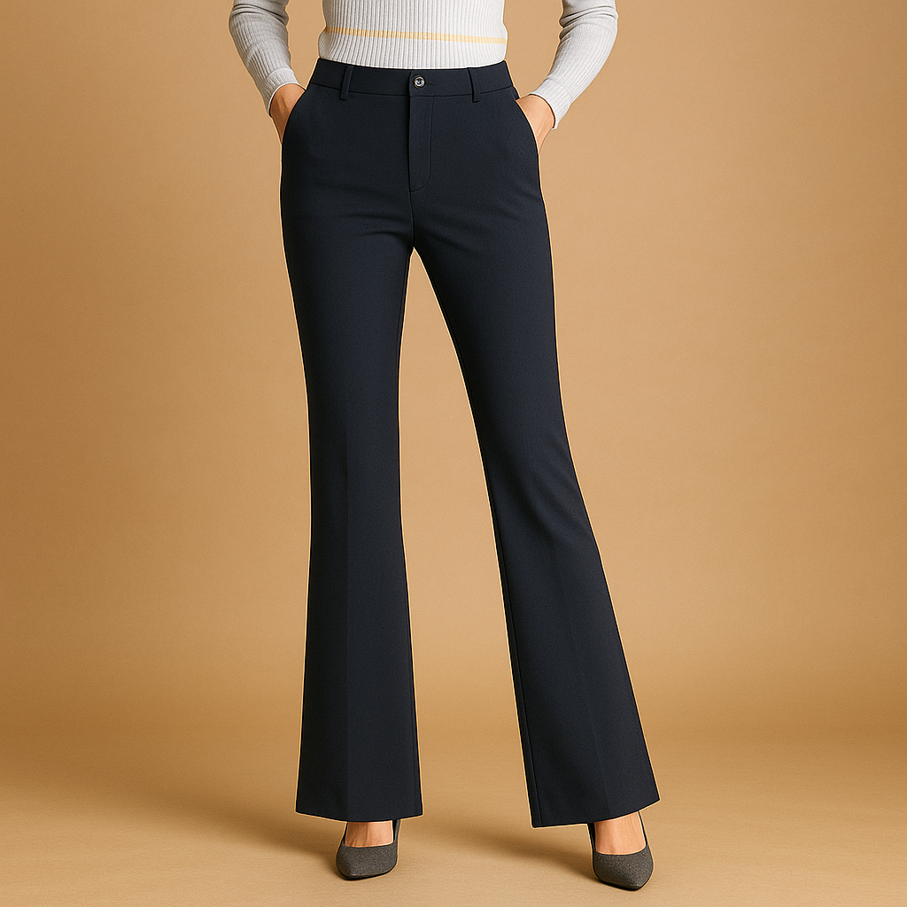 Women’s High-Waisted Flared Trousers – Elegant Everyday Fit