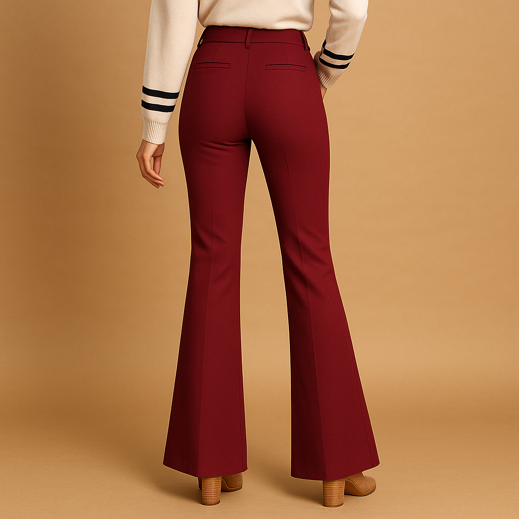 Women’s High-Waisted Flared Trousers – Elegant Everyday Fit