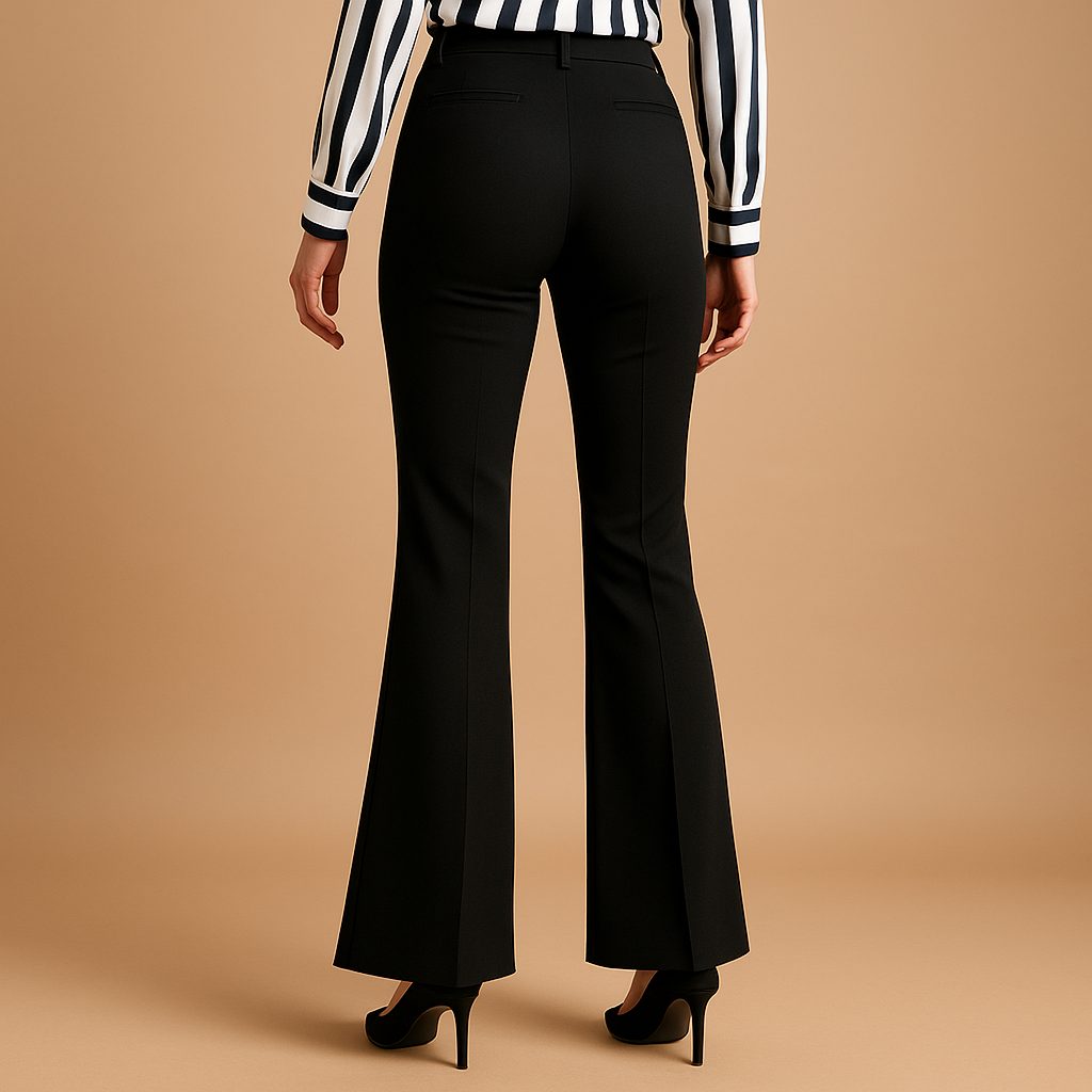 Women’s High-Waisted Flared Trousers – Elegant Everyday Fit