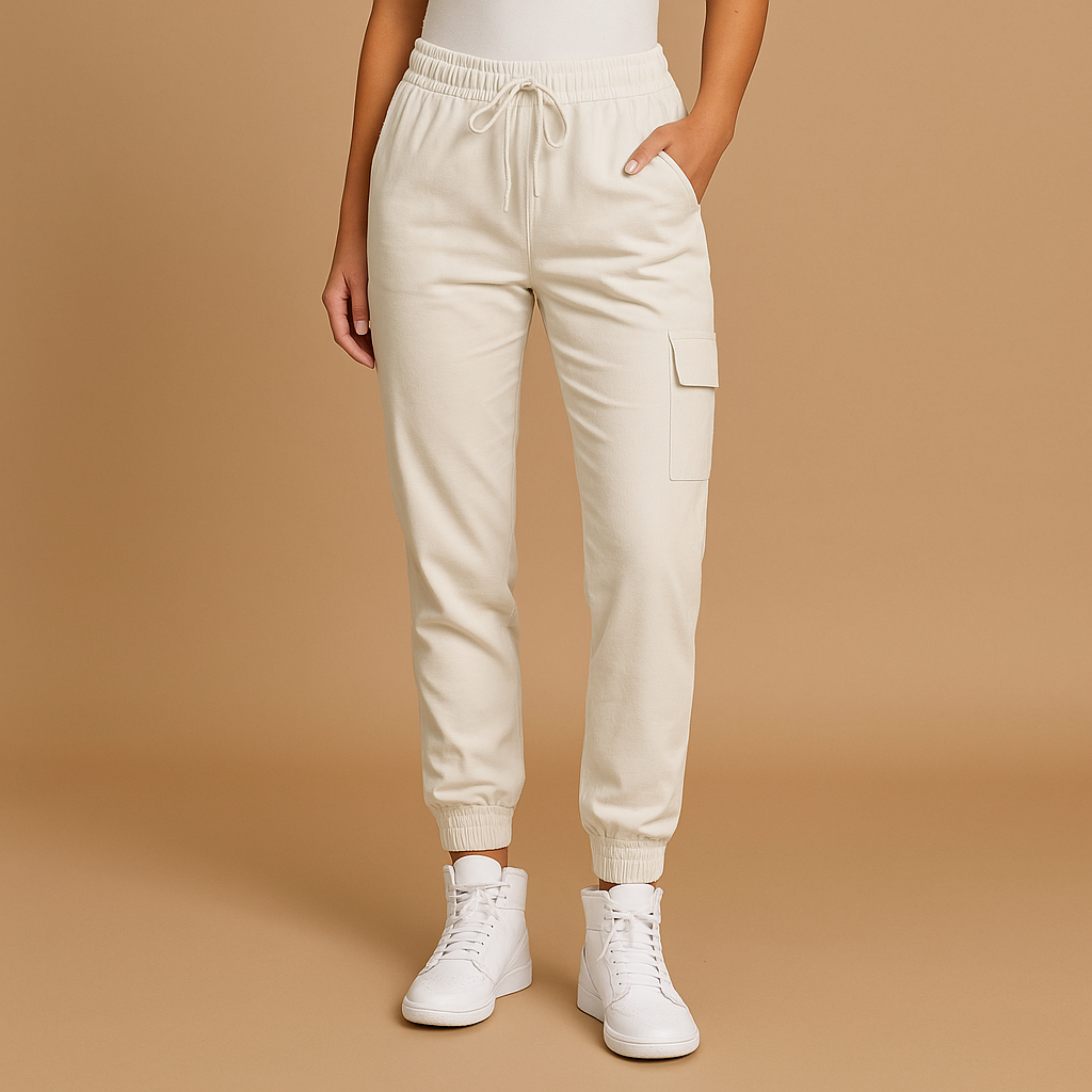 Women’s High-Waisted Slim Cargo Pants – Stretch Everyday Fit