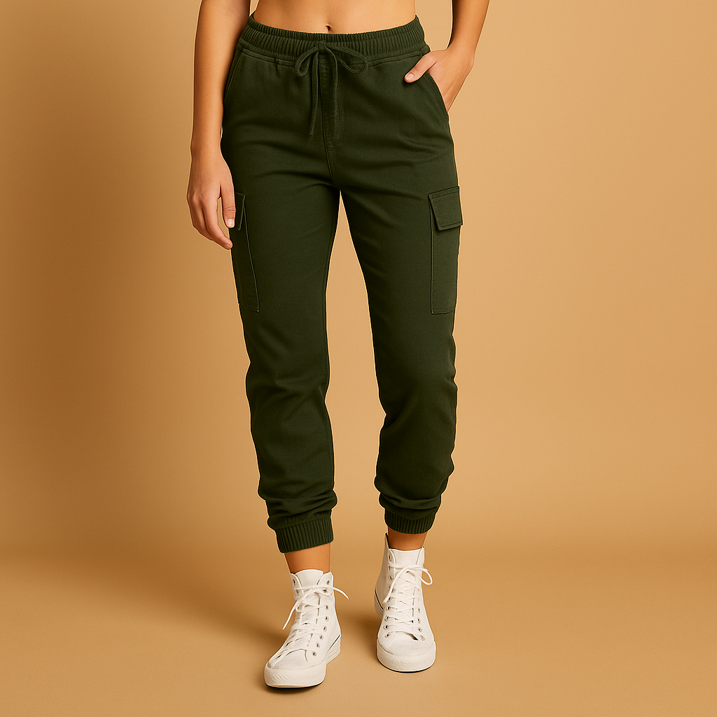 Women’s High-Waisted Slim Cargo Pants – Stretch Everyday Fit
