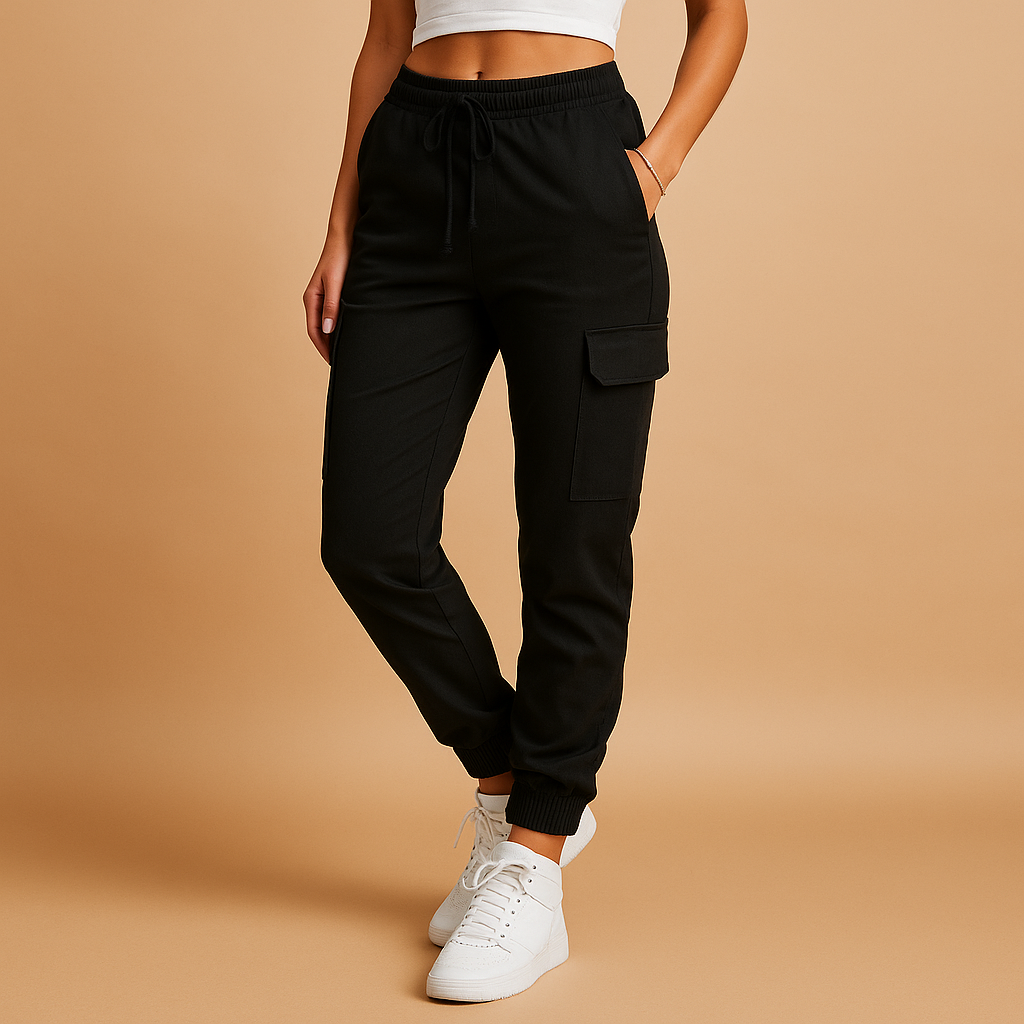 Women’s High-Waisted Slim Cargo Pants – Stretch Everyday Fit
