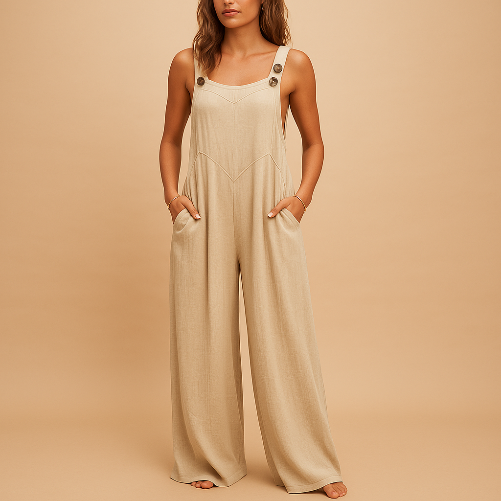 Women’s High-Waisted Summer Jumpsuit – Wide-Leg & Lightweight for Warm Days