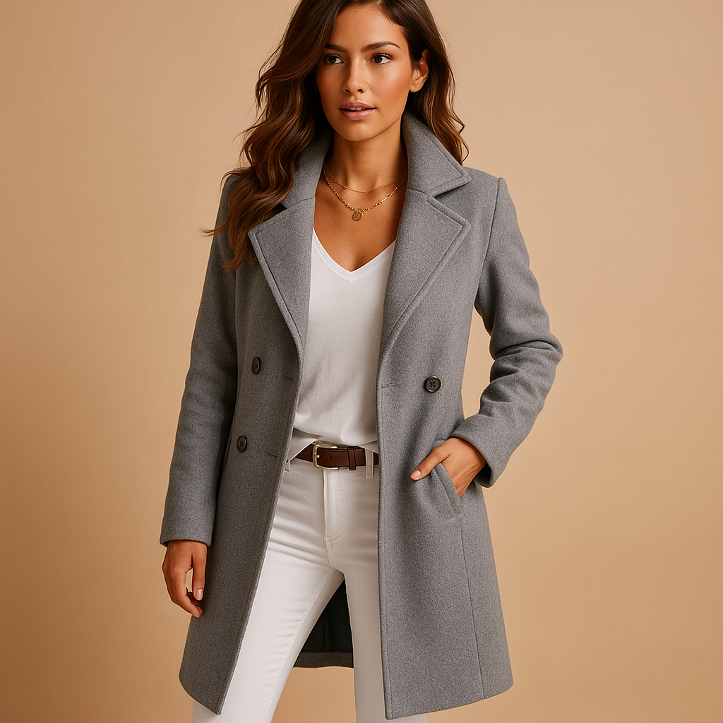 Women’s Long Button Coat – Everyday Layered Outerwear