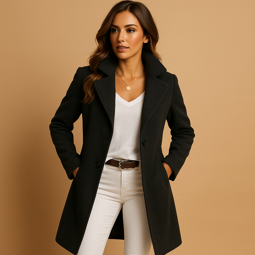 Women’s Long Button Coat – Everyday Layered Outerwear
